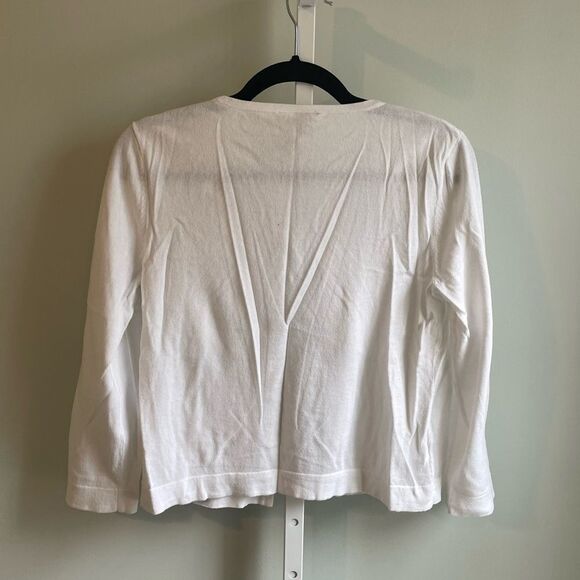 Loft White Cardigan with Gold Embroidered Flower Detail - Picture 3 of 3